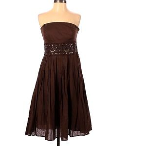 Ann Taylor Brown Strapless Cocktail party dress